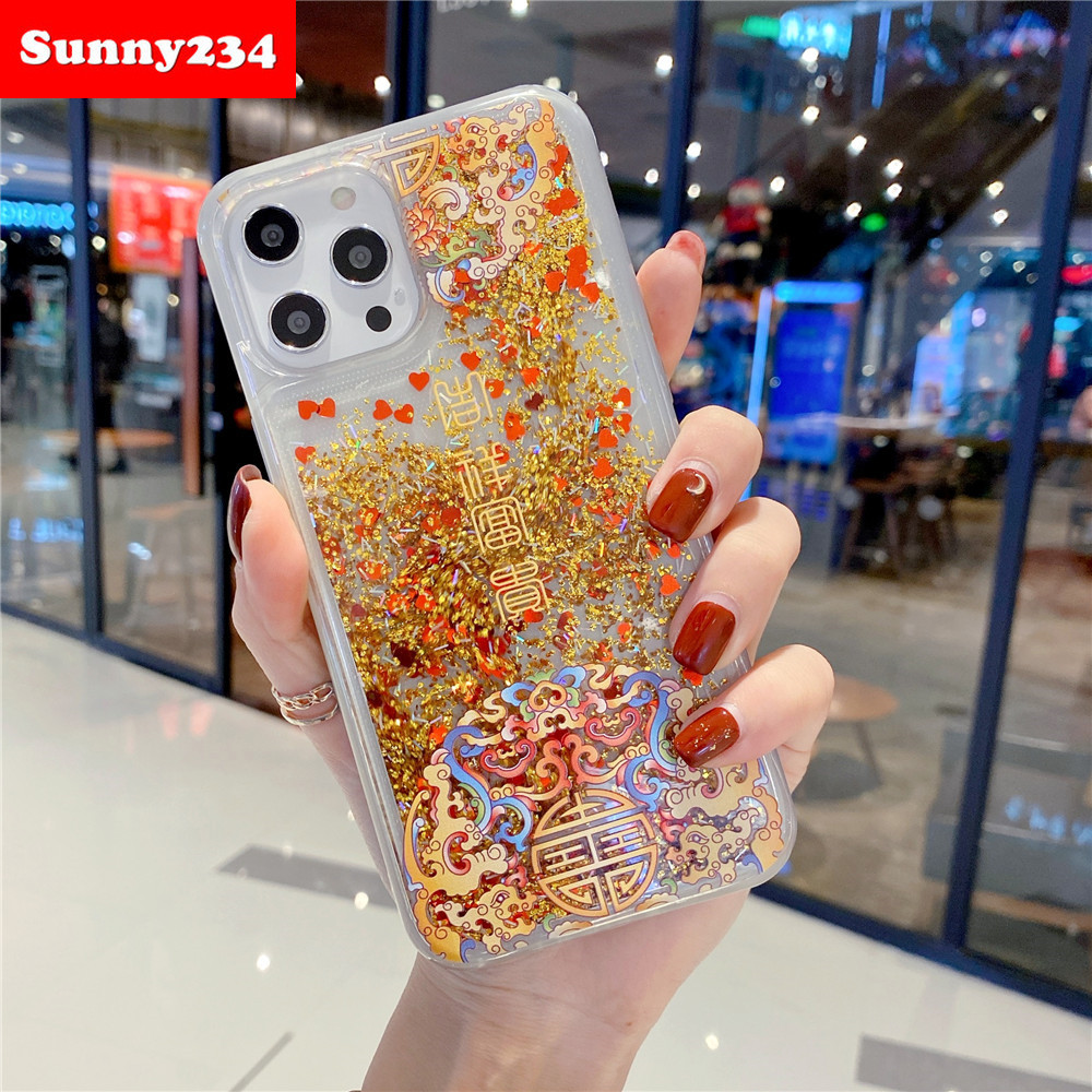Ốp điện thoại kim tuyến hình thần tài Iphone 12 Mini Pro Max 11 Pro Max Iphone 6 7 8 Plus X Xs Max Xr