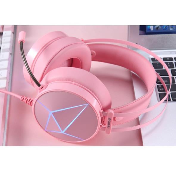 Tai Nghe Gaming DAREU EH722s Pink Âm Thanh 7.1 Jack USB - Tai Nghe Màu Hồng Led RGB