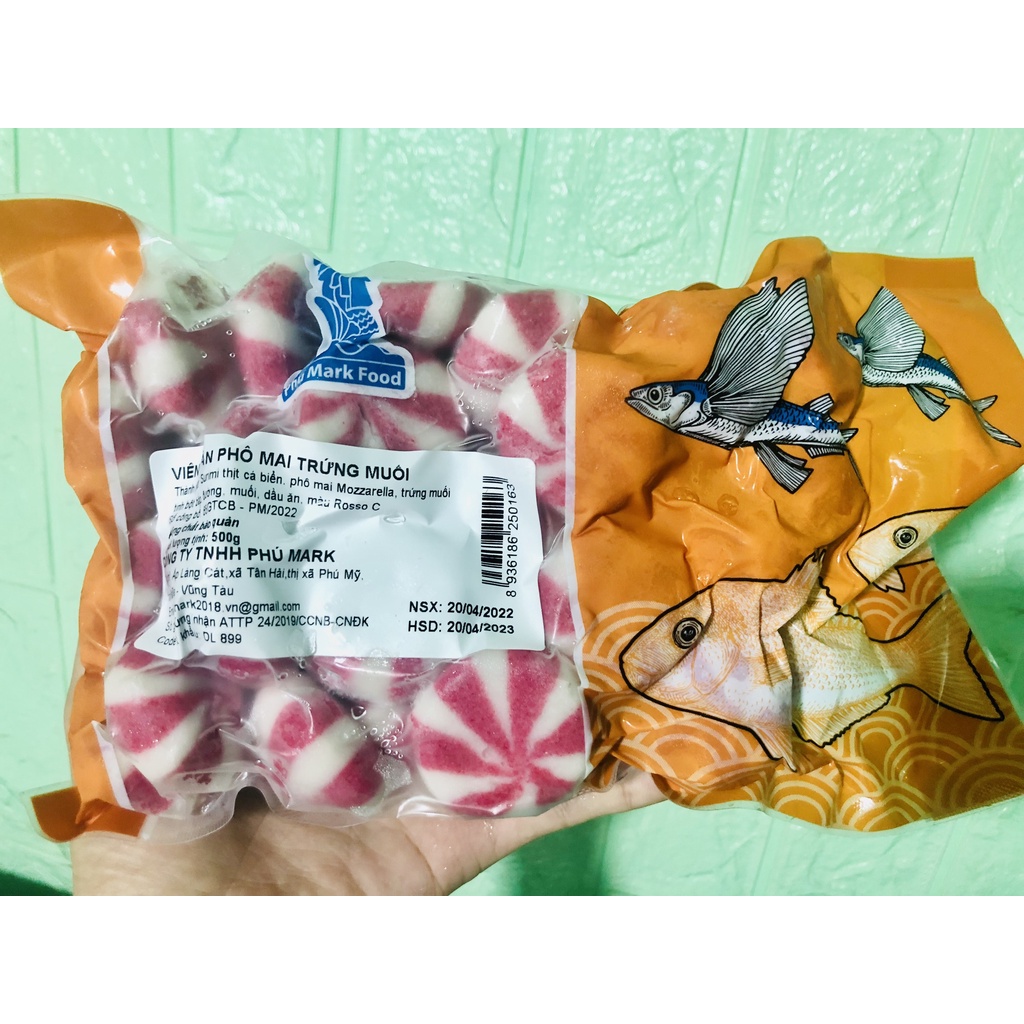 (hàng mới về) Viên Hải Sản nhân Phô mai Trứng muối phumark siu ngon 1kg/ 500g