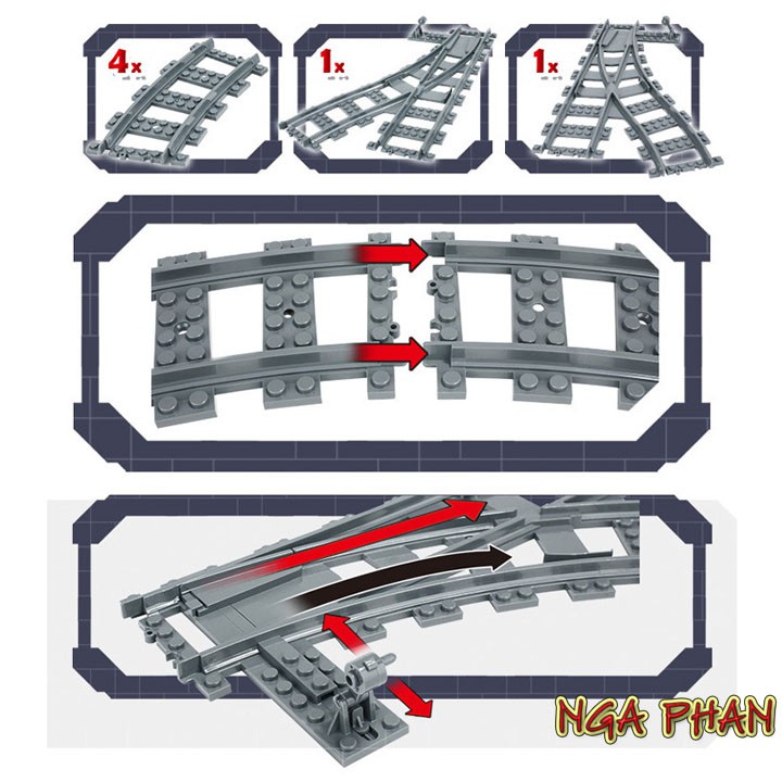 Đường Ray Tàu Lửa City Đồ Chơi Xếp Hình Lắp Ráp Lego Kazi