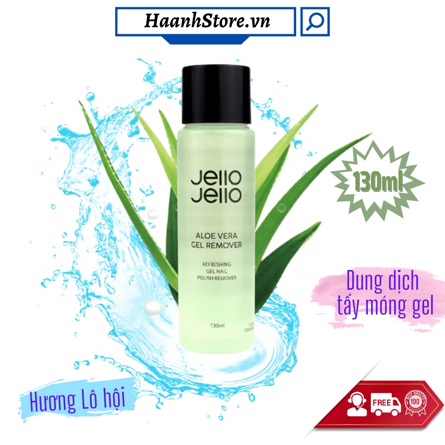 Dung dịch tháo móng gel cao cấp Hàn quốc Jello Jello chính hãng hương nha đam lô hội 130ml
