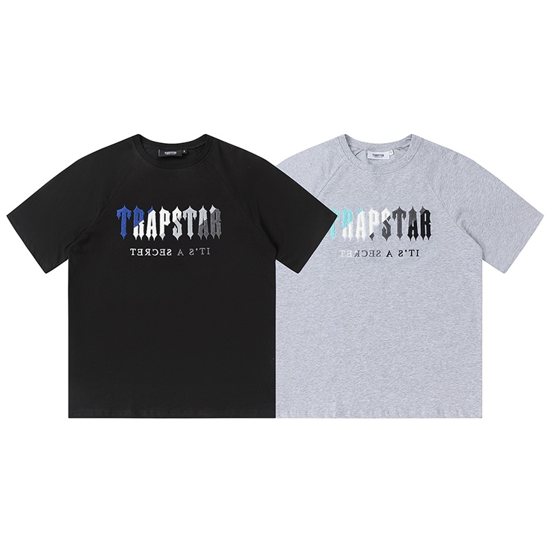 ❤ Hàng Có Sẵn❤ Áo Thun Tay Ngắn Cổ Tròn Thêu Logo Bẫy Ngôi Sao Mới Unisex