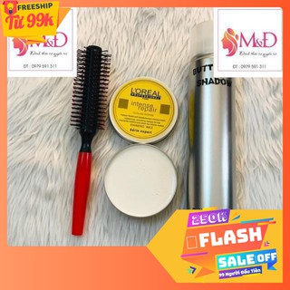 Combo sáp vuốt tóc Lo-real + gôm Butterfly + lược tròn