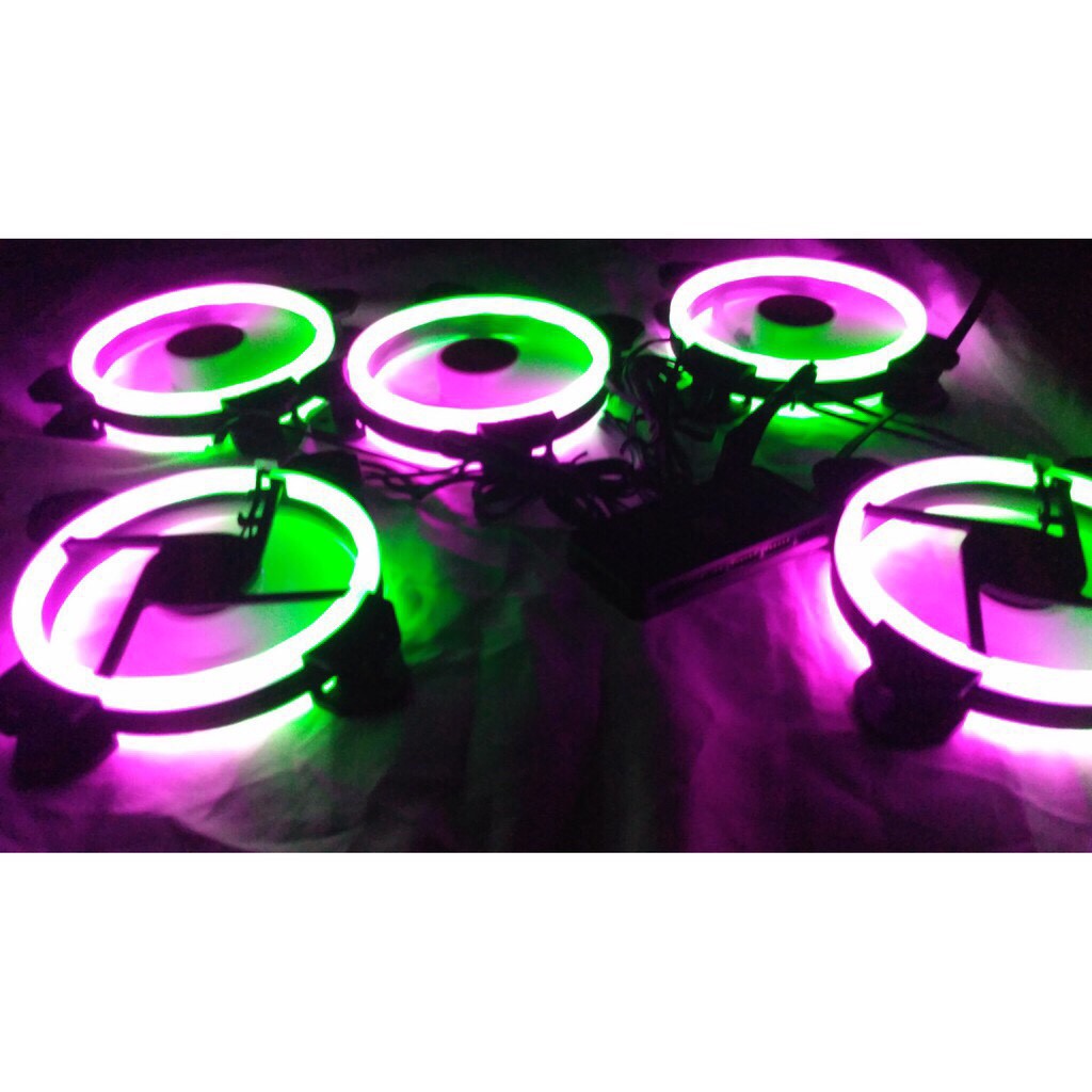 Bộ 6 FAN RBG 12 cm tặng remote và hub chạy led 2 vòng | BigBuy360 - bigbuy360.vn