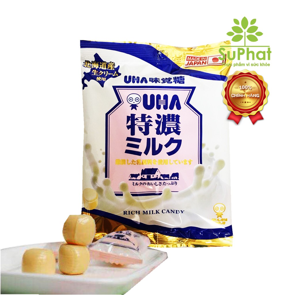 [6 vị] Kẹo UHA Nhật Bản vị trà xanh - sữa bò - đậu đỏ - sữa muối - lúa mạch - cafe sữa siêu ngon