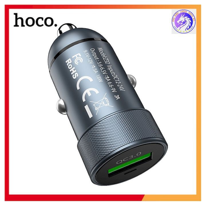 Cốc sạc xe hơi chính hãng hoco Z32