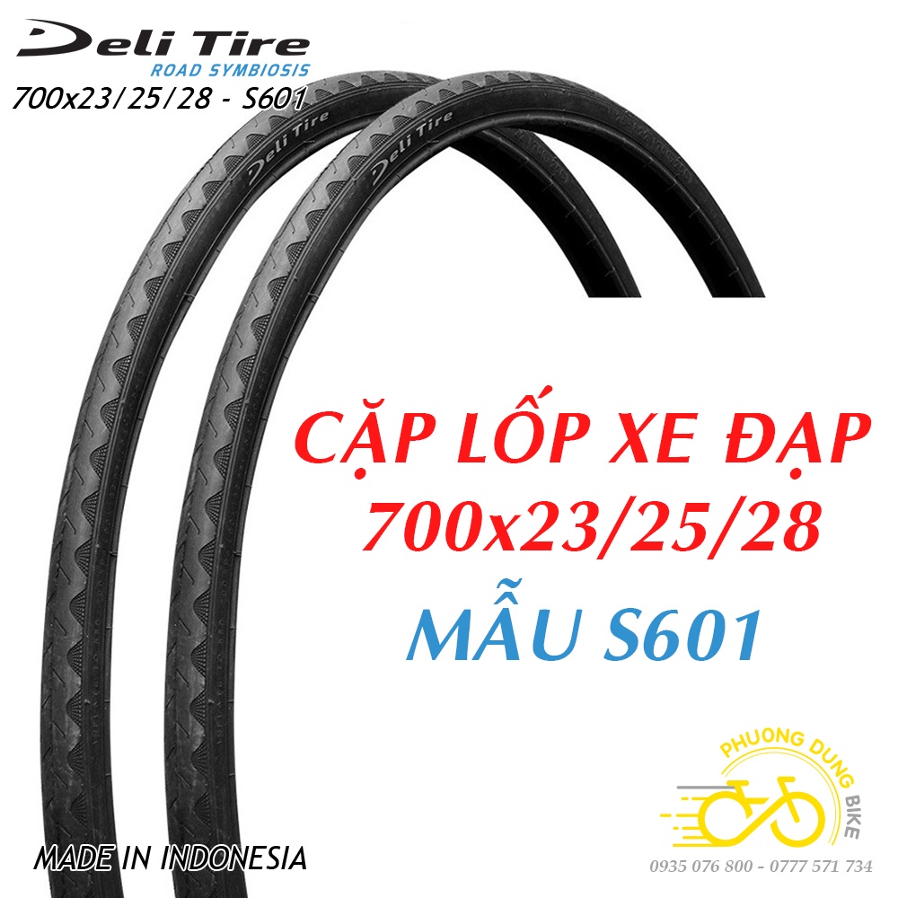 Cặp Lốp (vỏ) xe đạp Deli Tire S601 700x23C / 700x25C / 700x28C