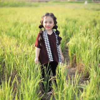 [ Ảnh thật] Bà ba cho bé gái, tặng kèm khăn