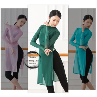 Áo múa dài cổ tròn