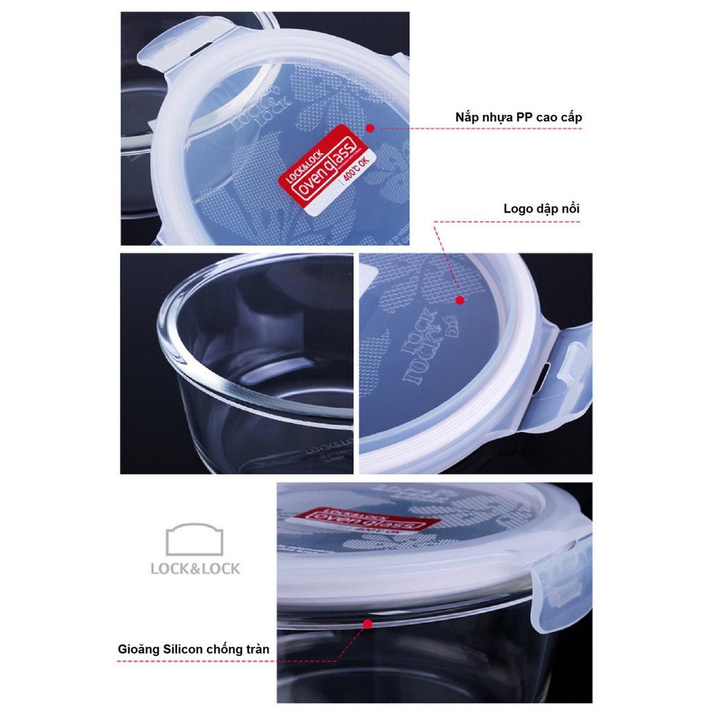 Hộp Thủy Tinh Chịu Nhiệt 650Ml Glass Euro Lock&amp;Lock-LLG831