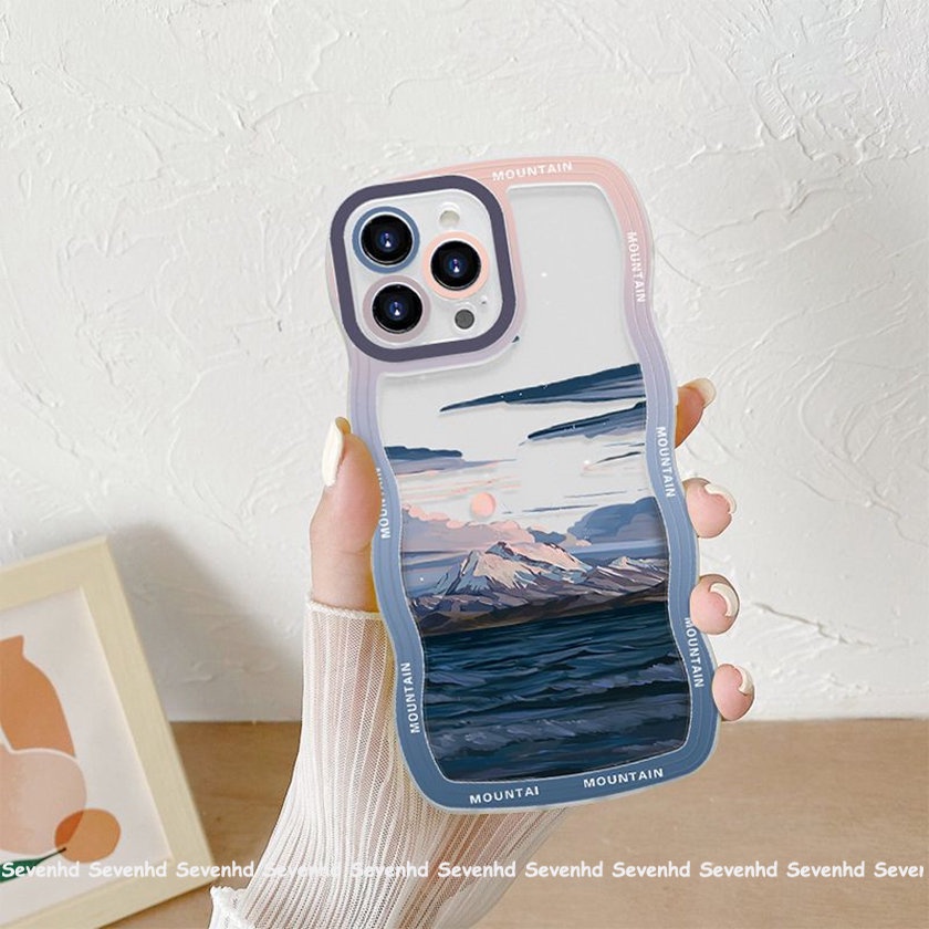 Ốp Điện Thoại Mềm Họa Tiết Phong Cảnh Cho iPhone 14 13 12 11 Pro Max Xs Max Xr X 7 8