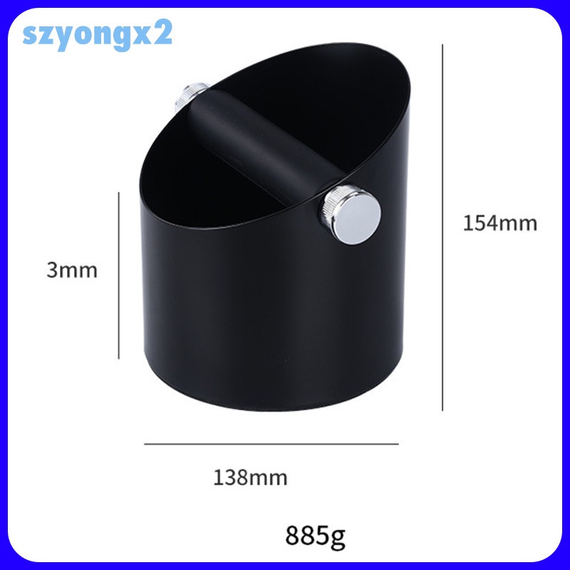 [Szyongx2]  Black Espresso Coffee Knock Box Waste Bin Bucket for Home Office Barista