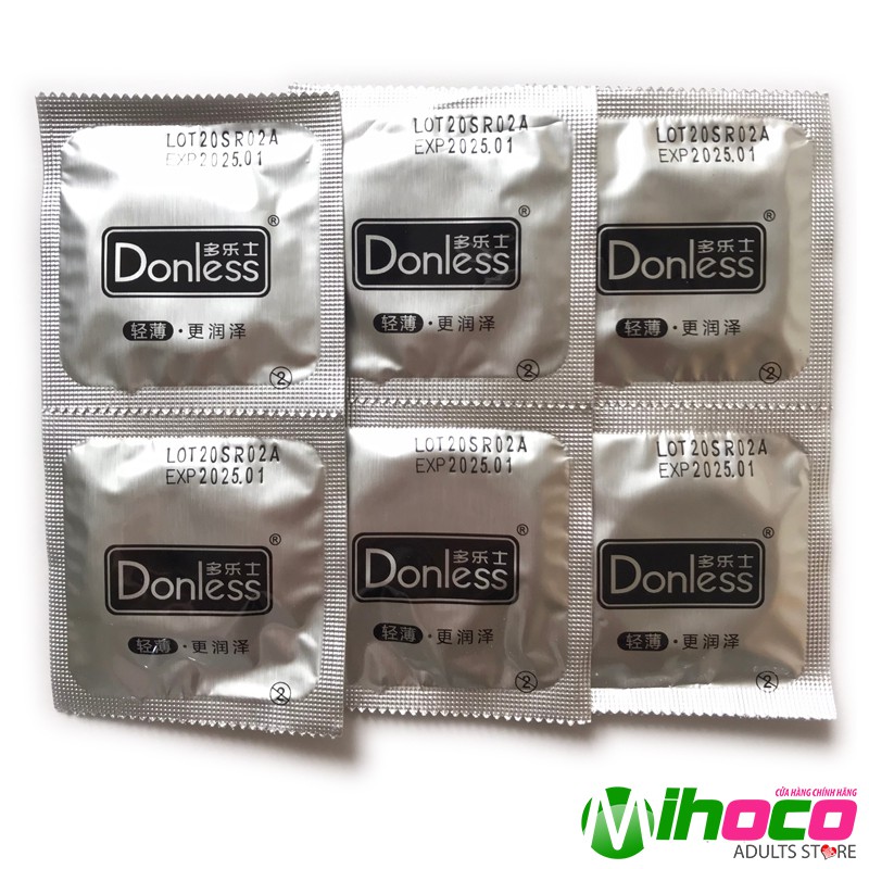 Bao cao su Donless 003 trơn chứa axit hyaluronic kéo dài thời gian quan hệ 12 bao - MIHOCO