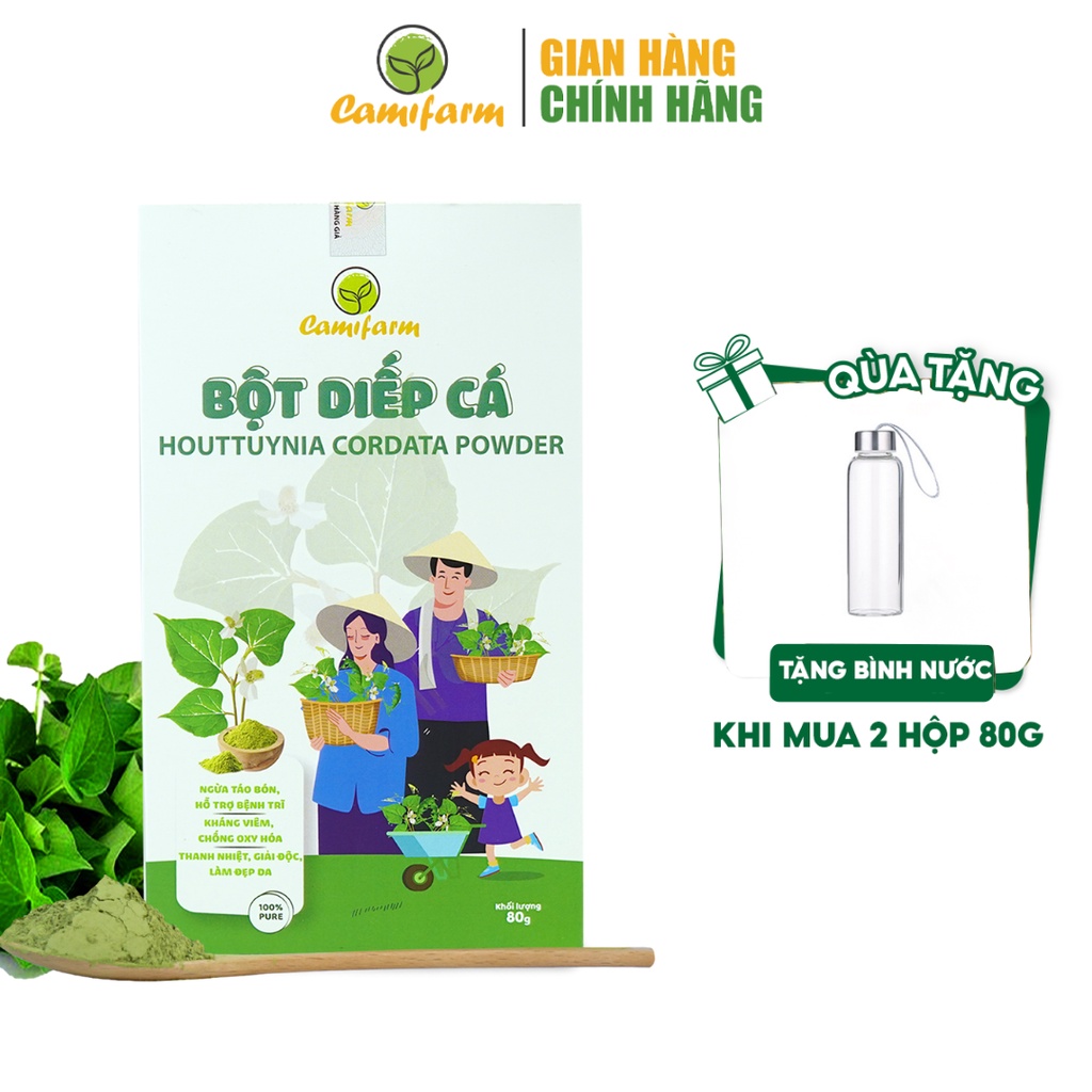 Bột Diếp Cá Nguyên Chất CAMIFARM Giúp Làm Đẹp Da, Bổ Sung Dưỡng Chất Cơ Thể Túi 80g