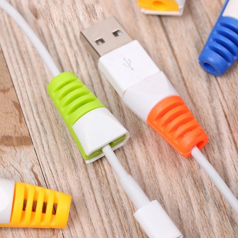 Set 2 Phụ Kiện Bảo Vệ Dây Cáp Sạc Điện Thoại Android Bằng Silicon Chất Lượng Cao