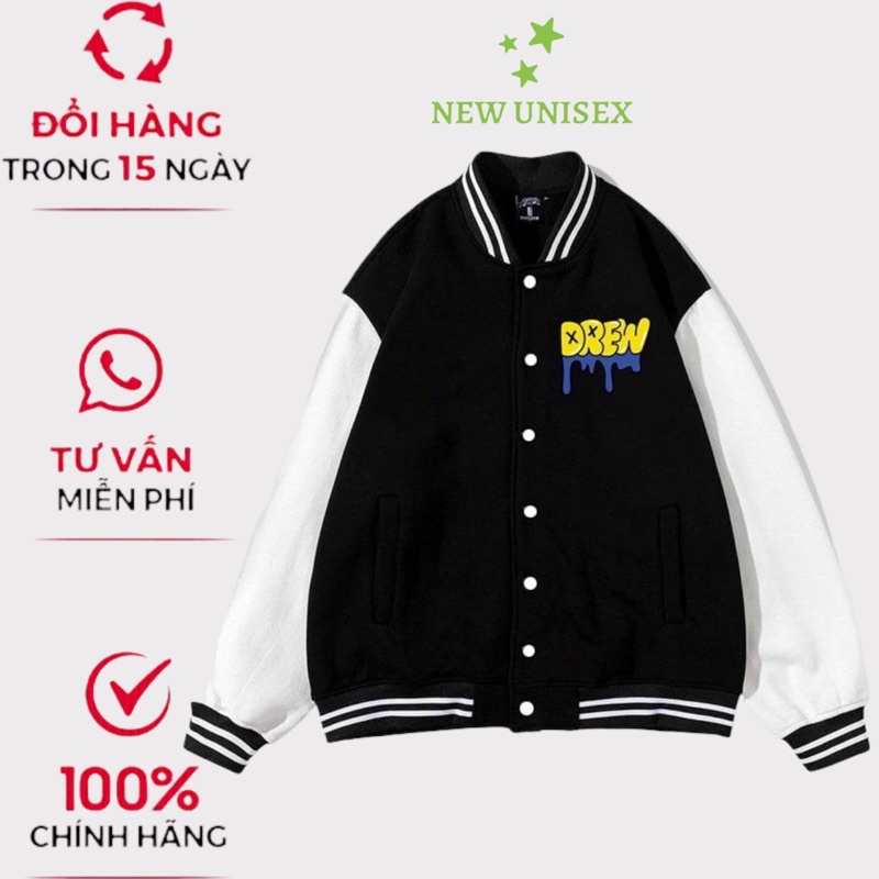 Áo Khoác Bomber Unisex Chất Kaki Cao Cấp in Hình Mặt Cười Phối Màu Trẻ Trung Form Rộng Mặc Thoải Mái [New Unisex]