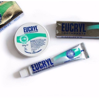 bột làm trắng răng eucryl hoặc kem đánh răng eucryl