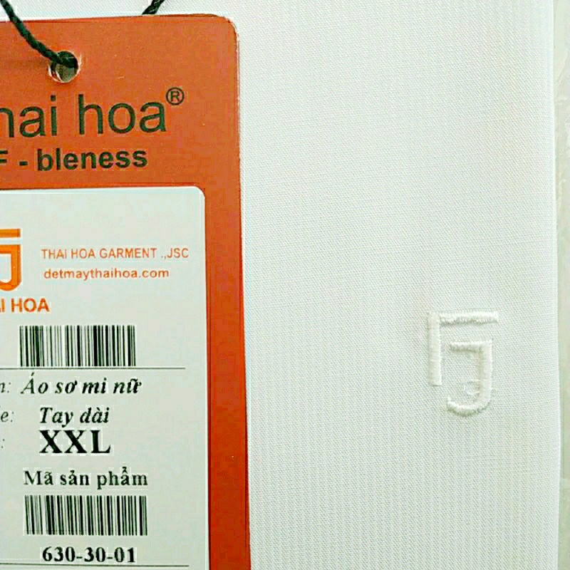 Áo sơ mi nữ Thái Hoà vải mềm màu trắng họa tiết