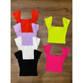 Áo croptop cổ vuông cúp ngực - THANH Boutique
