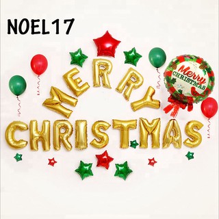 Bộ chữ MERRY CHRISTMAS  14 chữ - Kèm phụ kiện (Tặng kèm băng dính + bơm tay)