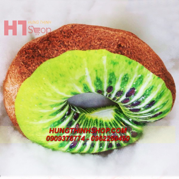 GỐI CHỮ U HÌNH TRÁI KIWI U05 (XANH LÁ PHỐI NÂU)