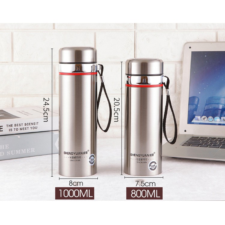 Bình Giữ Nhiệt Nóng, Lạnh Inox, Bình Lưỡng Tính , 1000ml / 800ml 2 Lớp, Có Tấm Lọc, Giữ Nhiệt Lên Đến 8 Tiếng