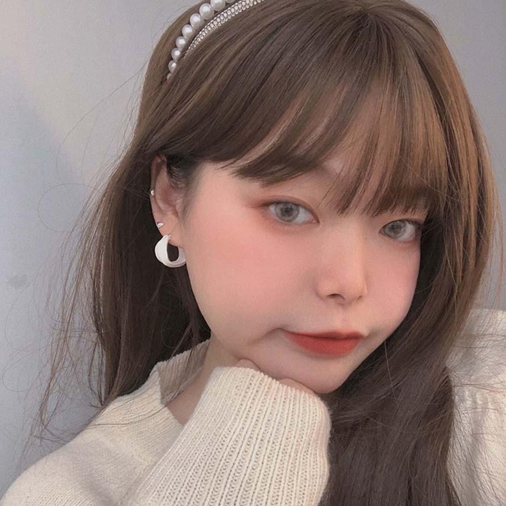 Bông Tai Mạ Bạc 925 Hình Hoa Màu Trắng Phong Cách Hàn Quốc Thời Trang Cho Nữ