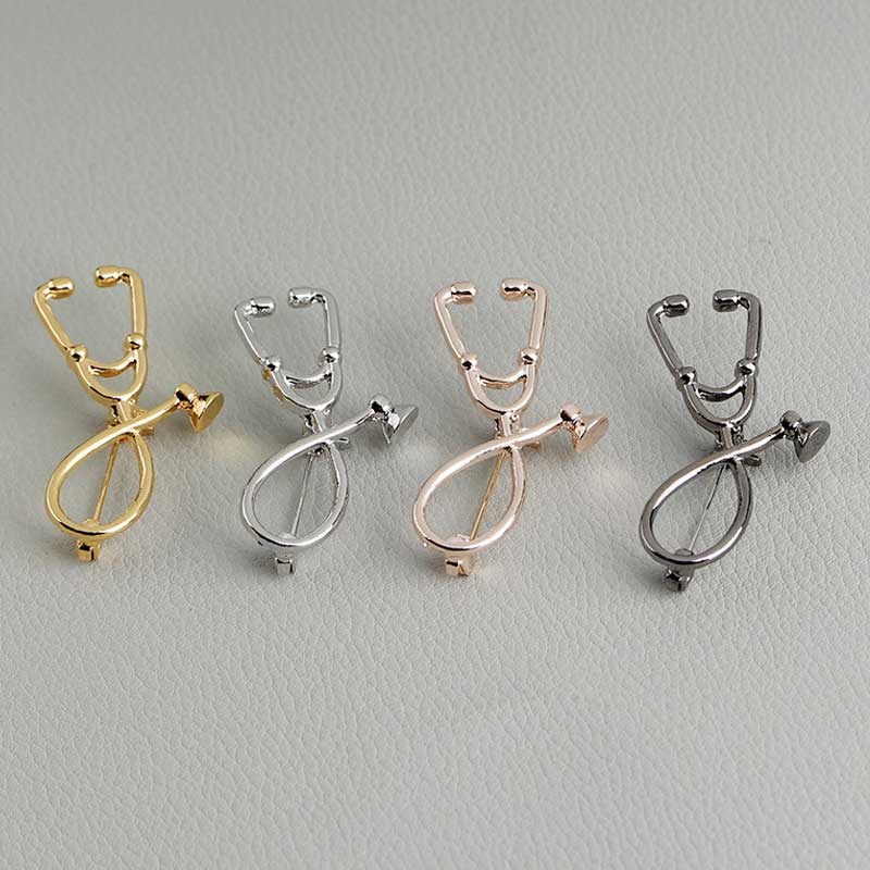 Ghim Cài Áo Hình Ống Nghe Bác Sĩ 6 Kiểu Dáng Thời Trang Chất Lượng Cao