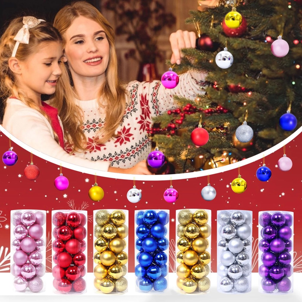 Bộ 10/ 12 quả châu treo trang trí Giáng Sinh dành cho gia đình