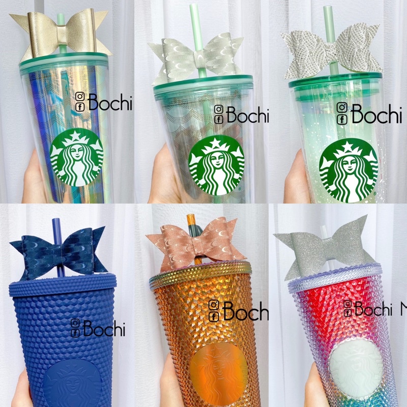 🎀STARBUCKS Bow Topper Nơ Ống hút