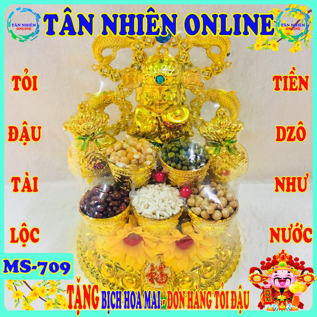 Tháp ngọc thực ngũ hành trang trí bàn thờ Ông Địa Thần Tài mang lại tiền tài cho gia chủ Tỏi đậu Tài Lộc MS-709