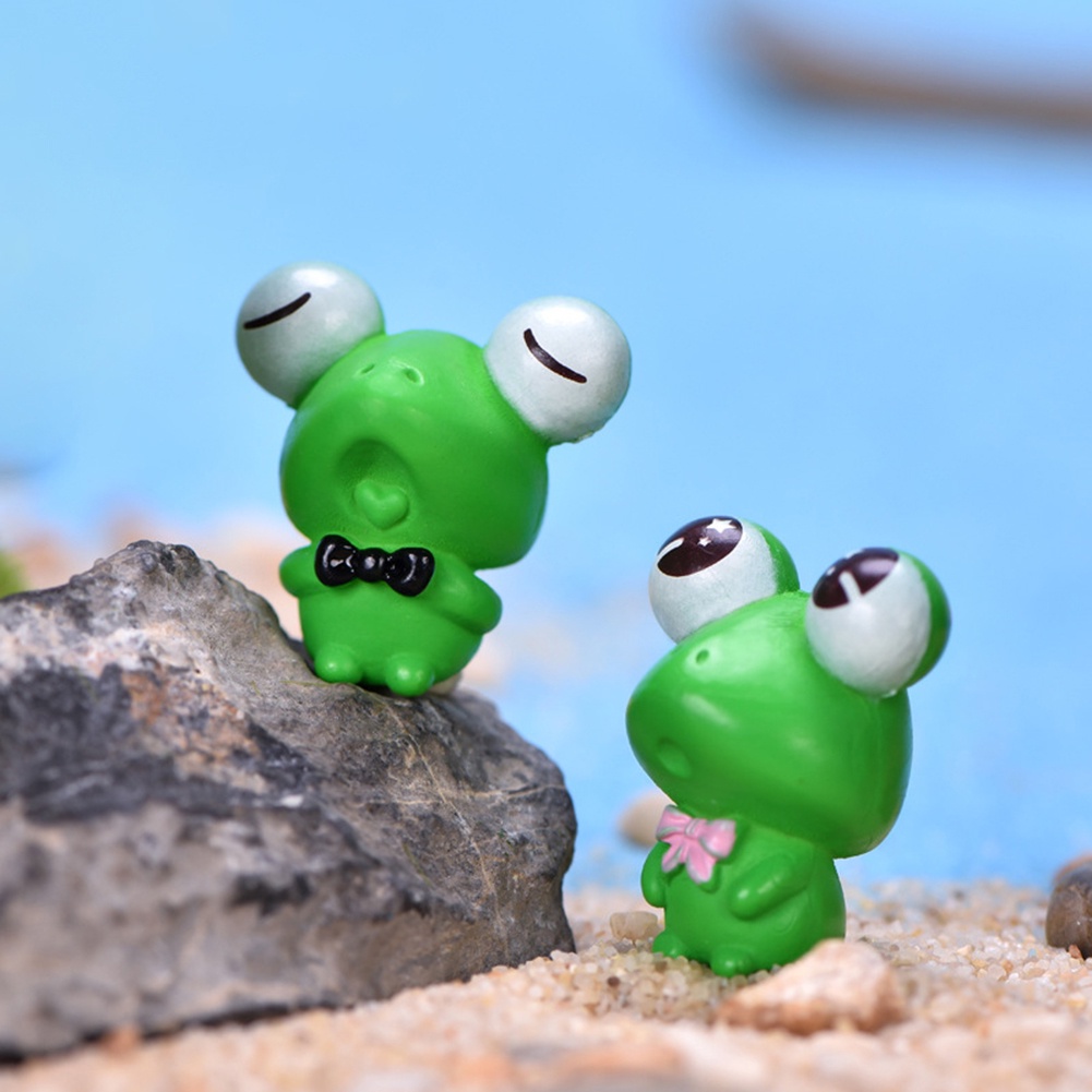 【SPP】6Pcs/Set Mini Frog Figurine Mold Garden Bonsai Micro Landscape Home Ornaments