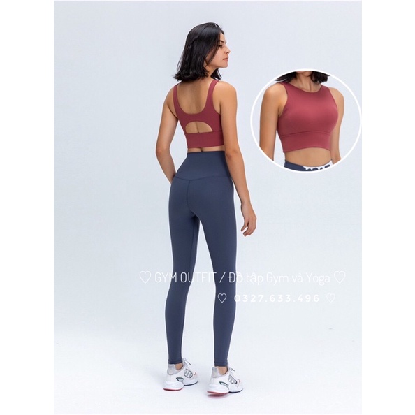 Áo Tập Gym Yoga Có Sẵn Mút Lót- Áo Lót Thể Thao Cao Cấp Lululemon Stronger As One Longline