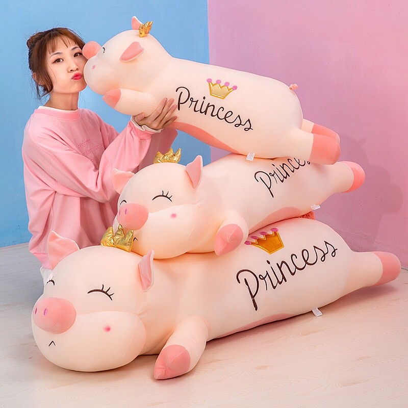 Gấu Bông Heo Vương Miện Nhồi Bông (nhiều size)