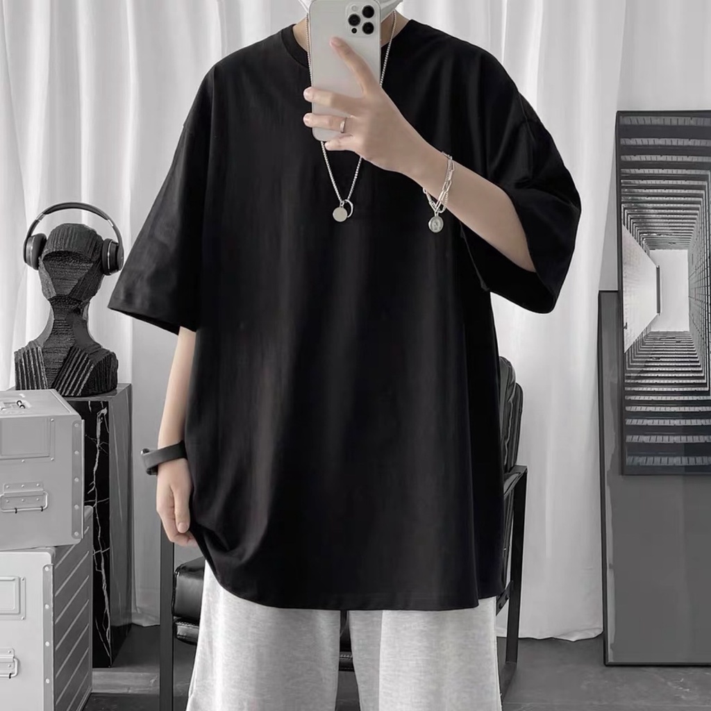 Áo thun tay lỡ unisex nam nữ đều mặc được, chất cotton mền thấm hút mồ hôi A2
