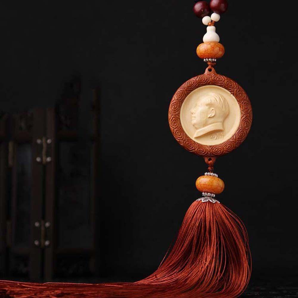 Phụ Kiện Treo Trang Trí Xe Hơi Hình Tượng Điêu Khắc Phối Tua Rua Độc Đáo