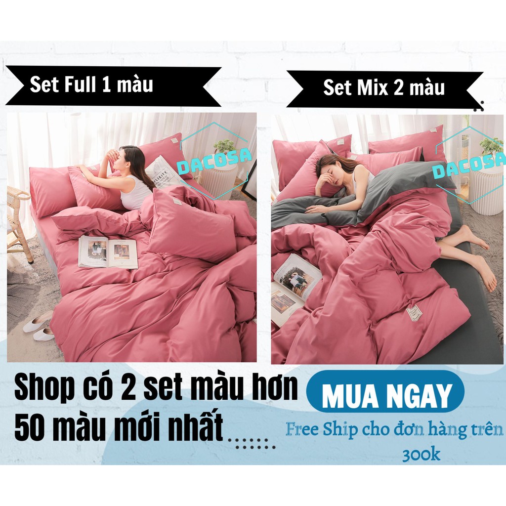 Bộ chăn ga cotton Tici DACOSA cao cấp phong cách Hàn Quốc đủ size đủ màu hàng đẹp loại 1