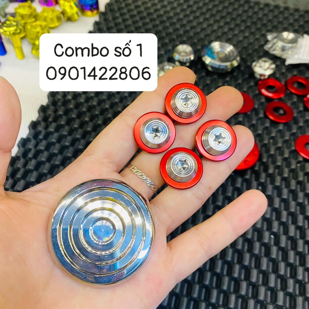 Combo Nắp Đậy Hộp Sên Salaya Inox304 Cho Wave, Dream, Futrue Kèm Ốc Salaya