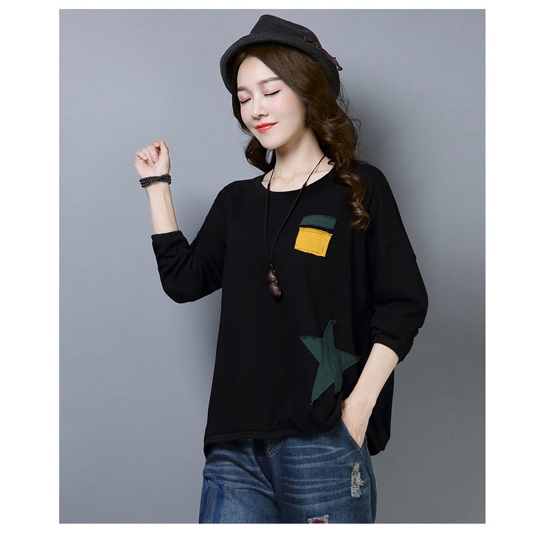 Áo Thun Tay Dài In Họa Tiết Thời Trang Cho Phụ Nữ Trung Niên