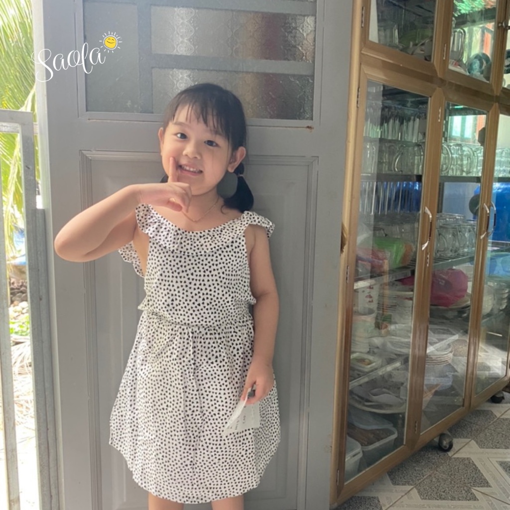 Váy Cotton Thô Mặc Hè Thoáng Mát Dễ Thương Cho Bé Gái DRC017 - SAOLA KIDS