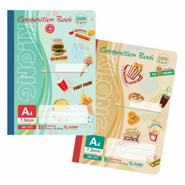 Sổ may dán gáy A4-260 trang, MS 973