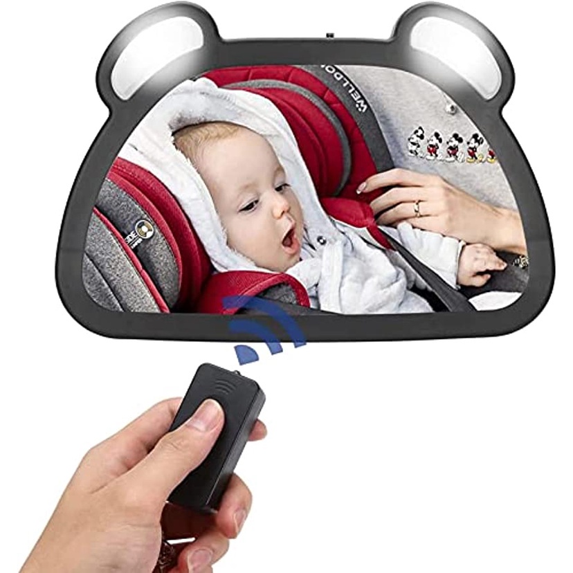 Gương chiếu hậu lớn xoay 360 độ tích hợp đèn led thích hợp khi lái xe ô tô