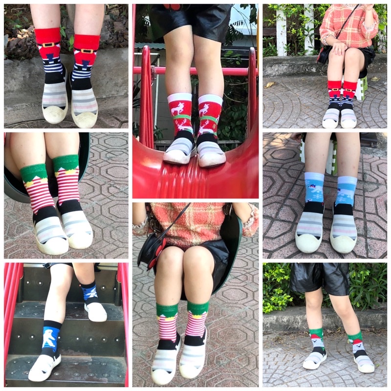 Tất len cao cổ Noel giáng sinh cho bé 2-10 tuổi