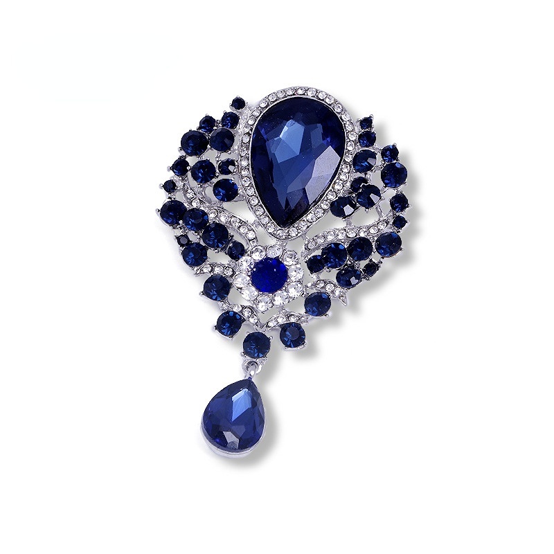 Ghim Cài Áo Hình Bông Hoa Đính Đá Phong Cách Cổ Điển Thanh Lịch Dành Cho Nữ