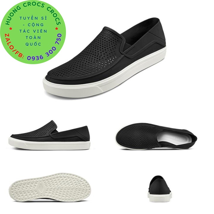GIÀY NHỰA CROCS CITILANE ROKA SLIP ON CHO NAM MÀU ĐEN XUẤT XỊN FULL BOX