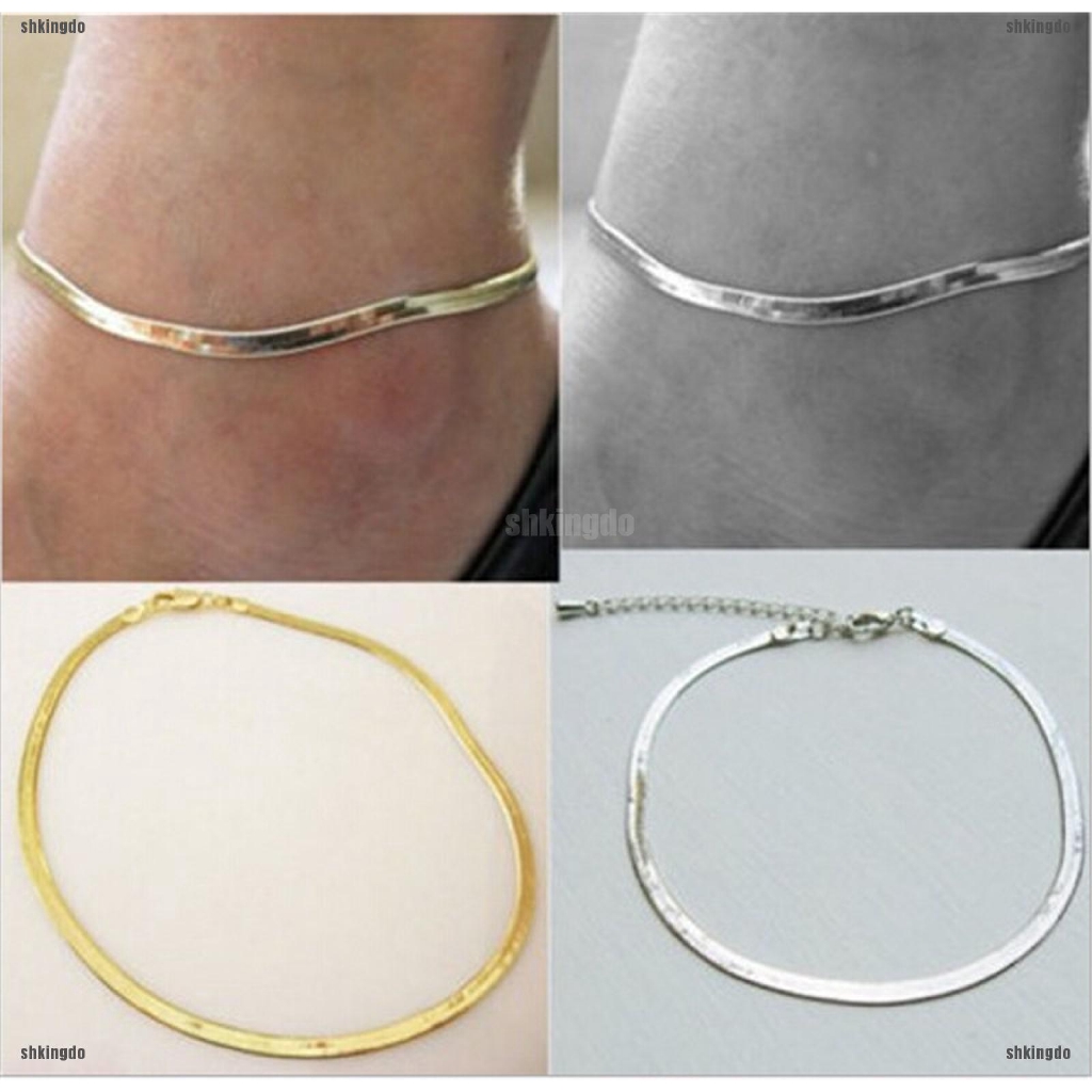 THINH 1Pc Silver/Gold Plated Chain Ankle Bracelet Anklet Foot Jewelry Beach Jewelry