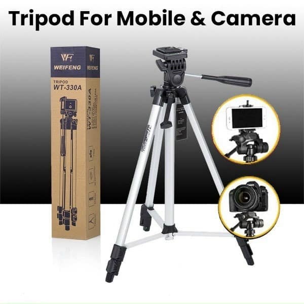Gậy chụp ảnh Tripod 3 chân 330A- cao 1345mm- Bệ Đỡ Đa Năng Máy Ảnh- Điện Thoại Mới