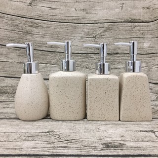 Set 4 Kiểu Bình Đựng Xà Phòng Nhà Tắm Men Gốm Trắng