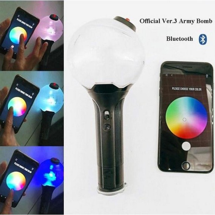 (Bluetooth) Lightstick BTS bomb ver 3 có kết nối Bluetooth gậy cổ vũ phát sáng hàng order idol phong cách