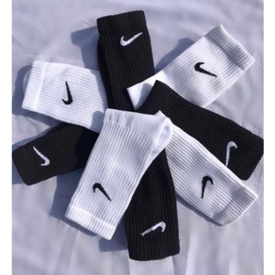 Tất Nike Cao Cổ  Vớ Nam Nữ Cổ Cao Ngắn Unisex Cao Cấp Trơn Màu Trắng Đen Thể Thao Dài Hàng Loại 1